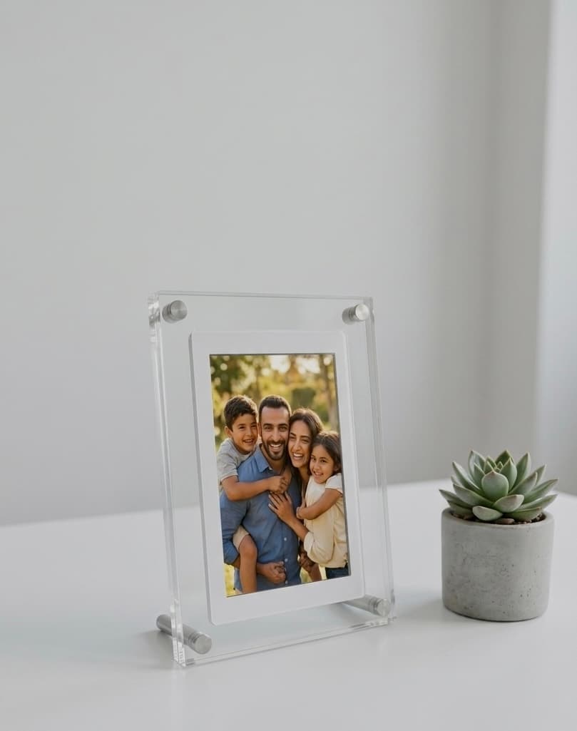 CoupleFrame — premium crystal acrylic digital video frame
