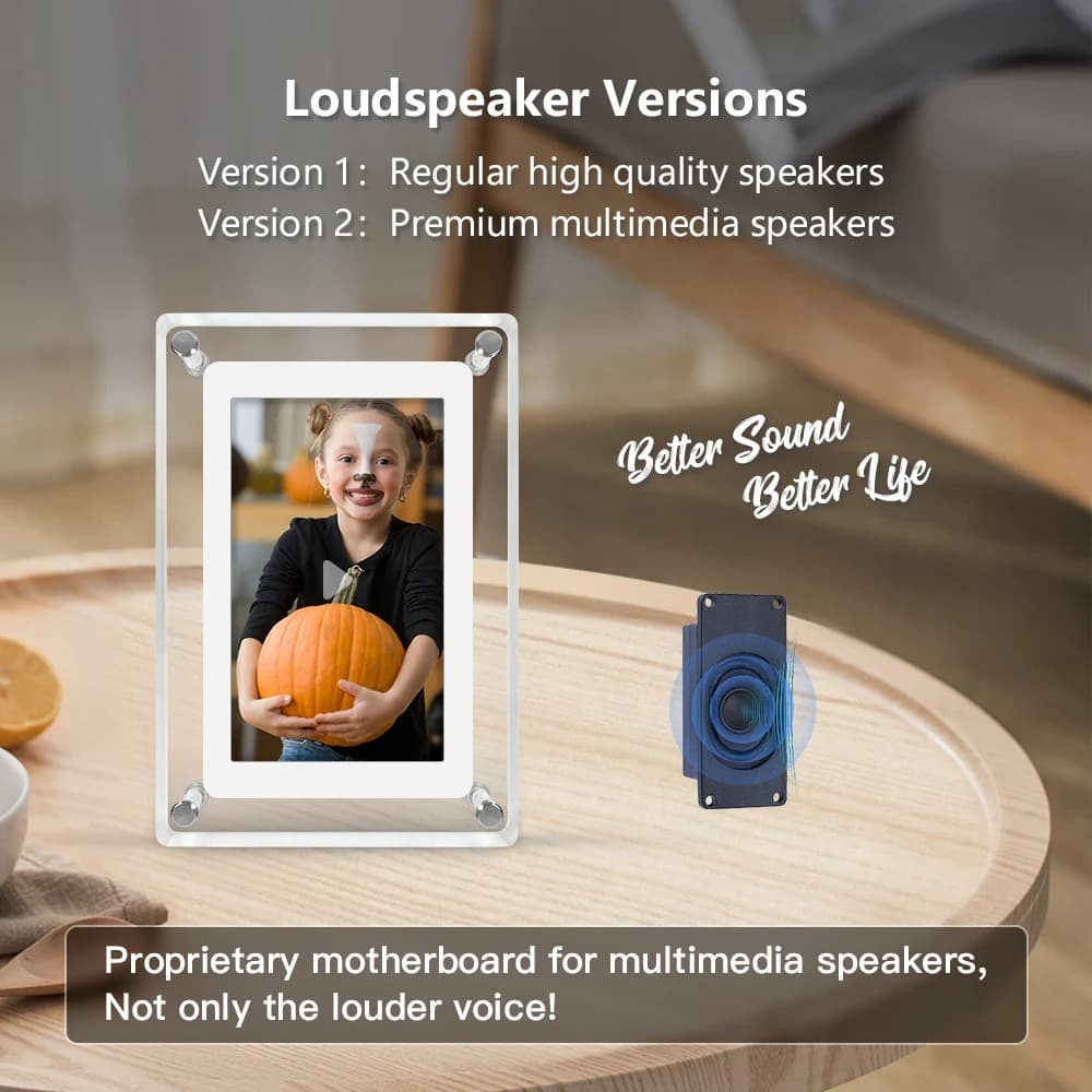 CoupleFrame — premium crystal acrylic digital video frame